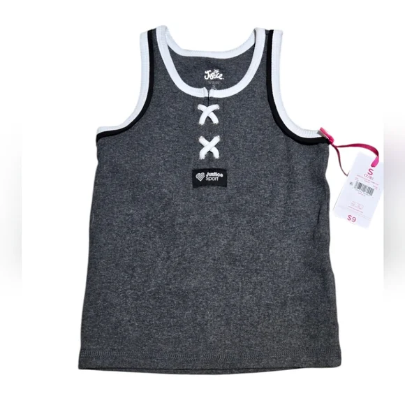Justice Kids 7/8 Gray Tank Top - Picture 1 of 5